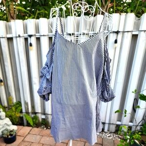 Women's Mini Stripped Black and White Dress by Ambiance, Size Large